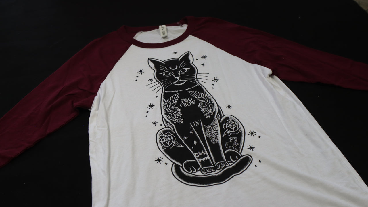 Tattoo Cat 3/4 Sleeve Tee - M