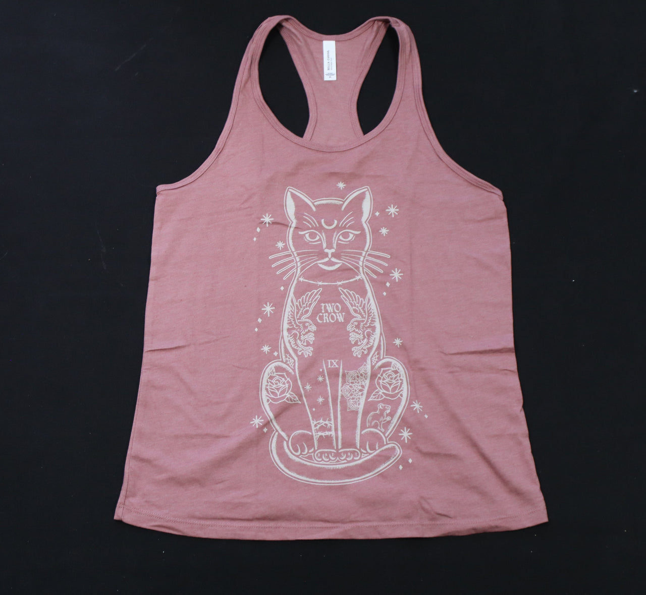 Tattoo Cat Mauve Racerback Tank - XL, 2XL