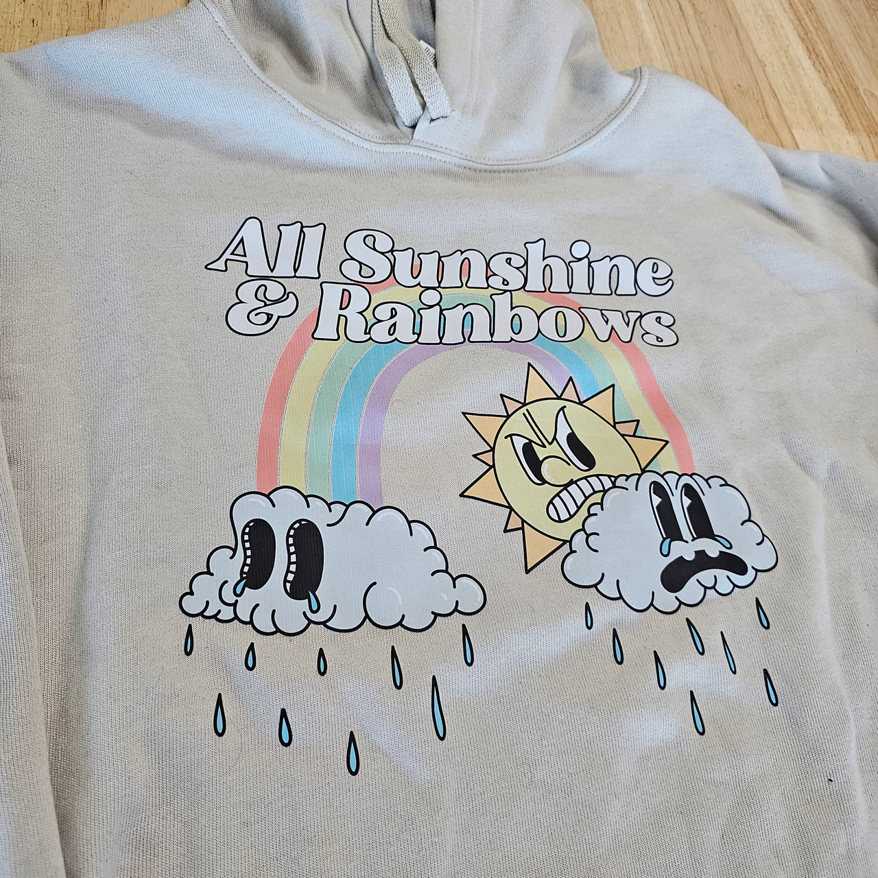 All Sunshine & Rainbows Crop Hoodie - LG