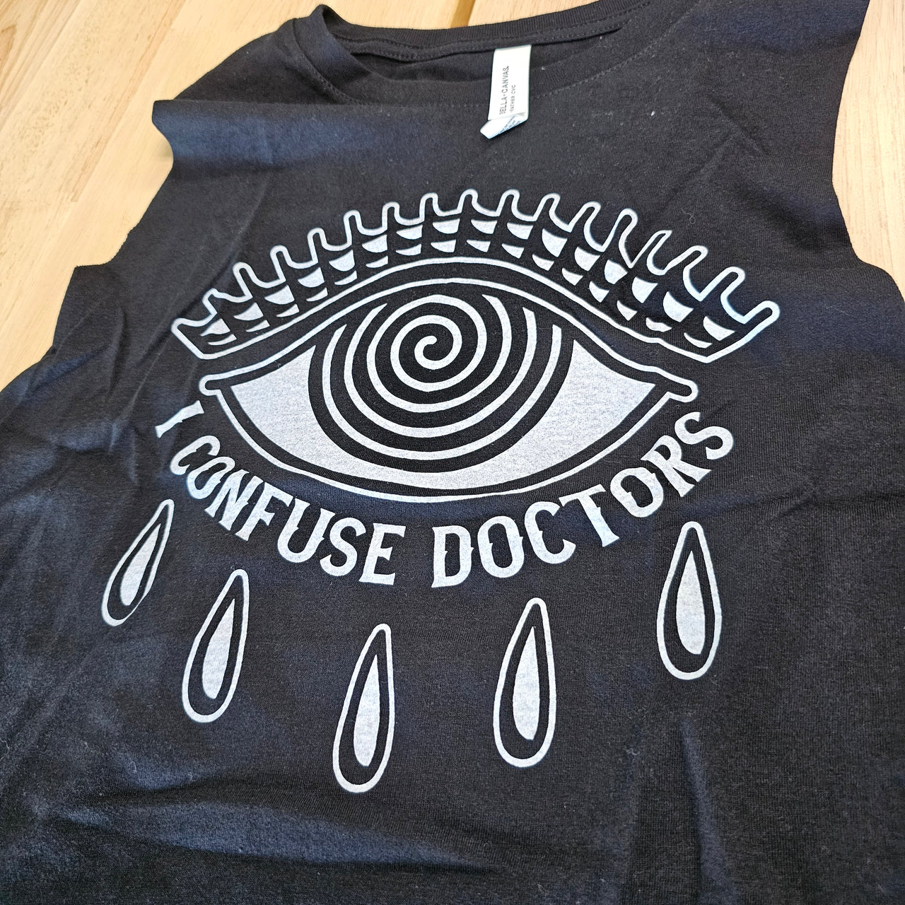 I Confuse Doctors Racerback Crop Tank -  L