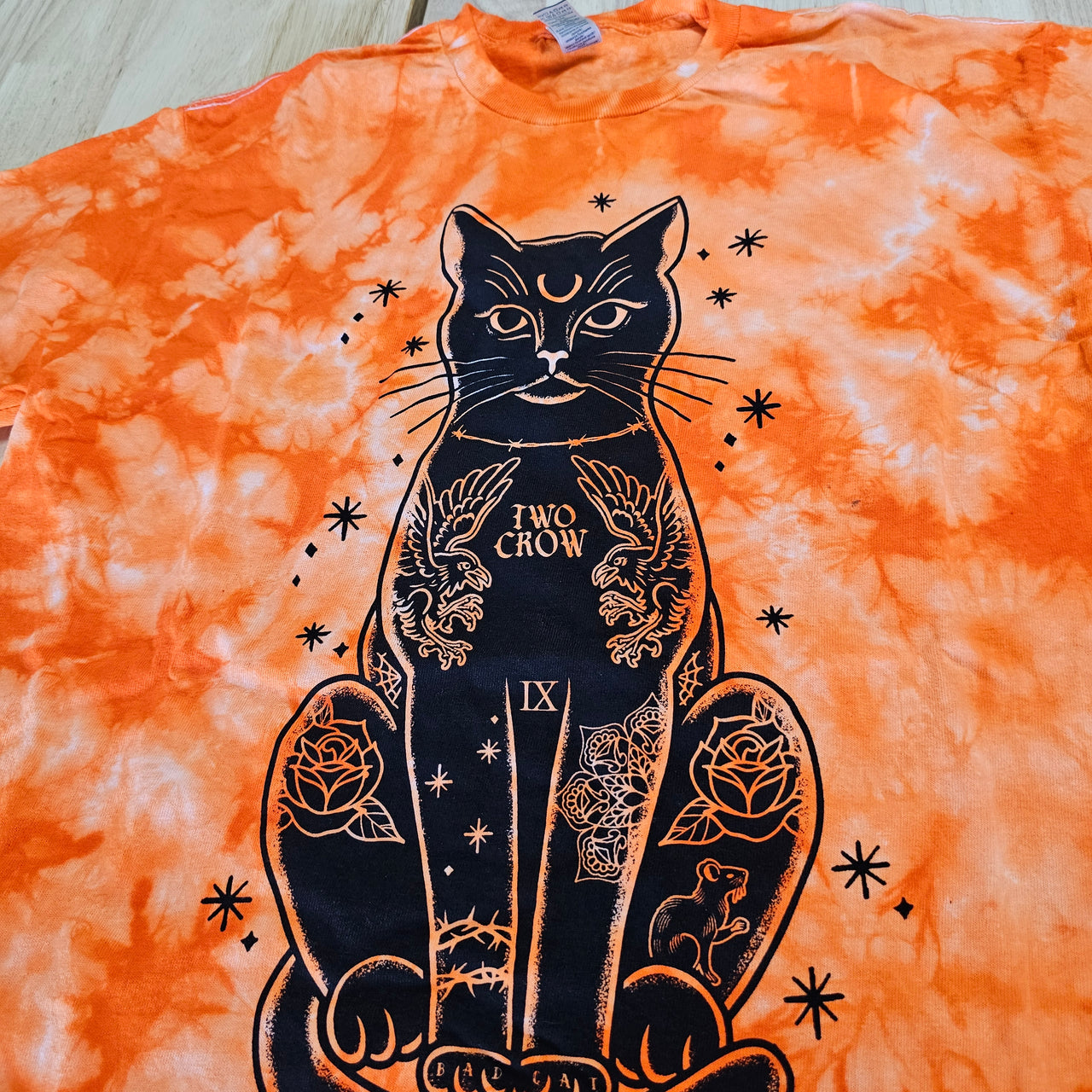 Crystal Tattoo Cat Tee - M