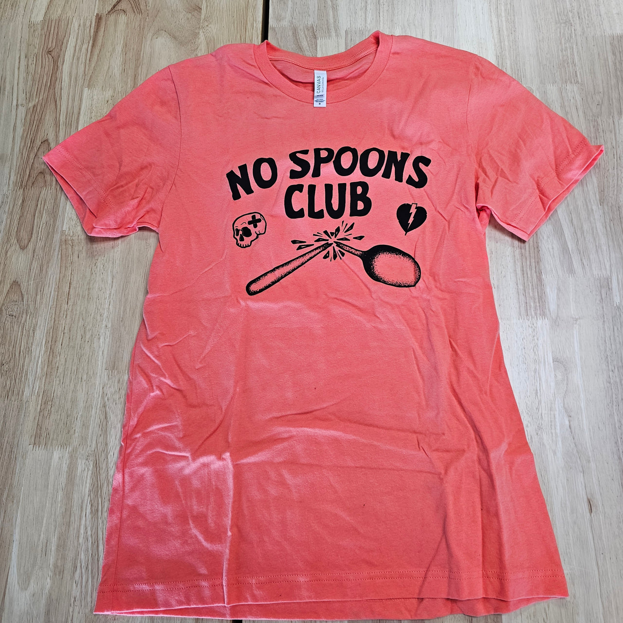 No Spoons Club Coral Tee - M