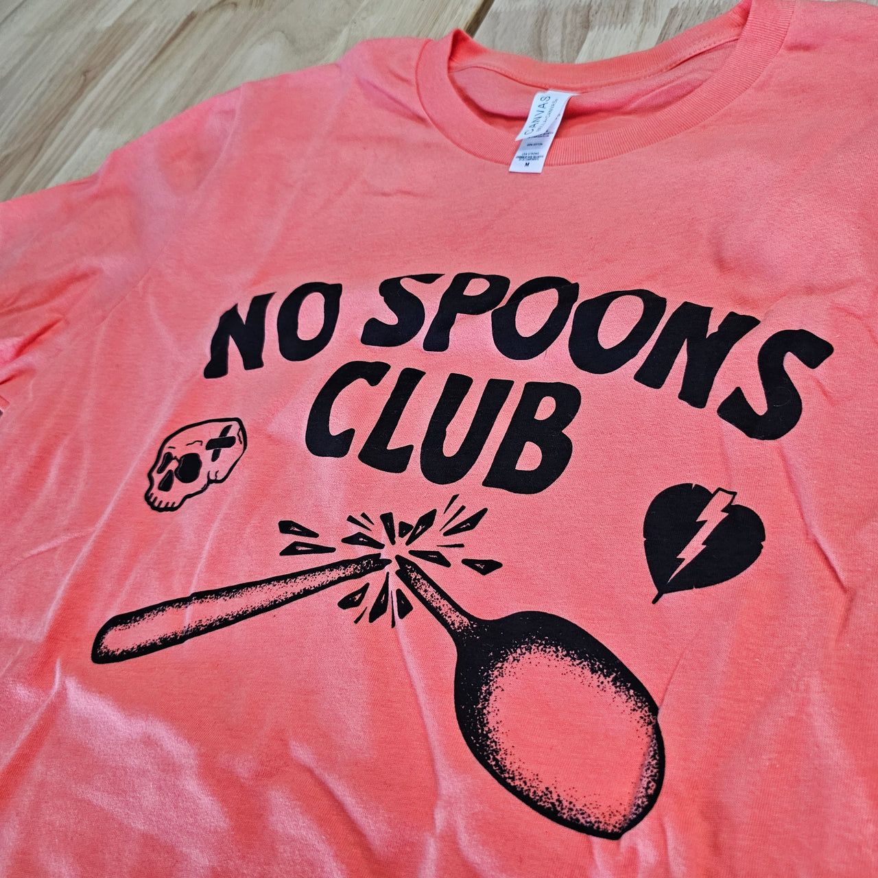 No Spoons Club Coral Tee - M