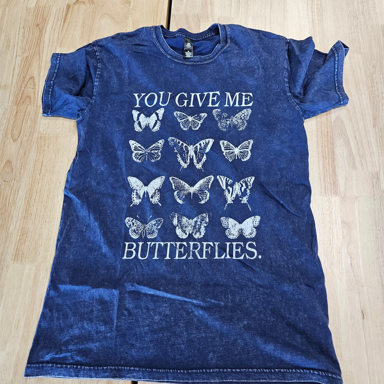 You Give Me Butterflies Navy Tee - M