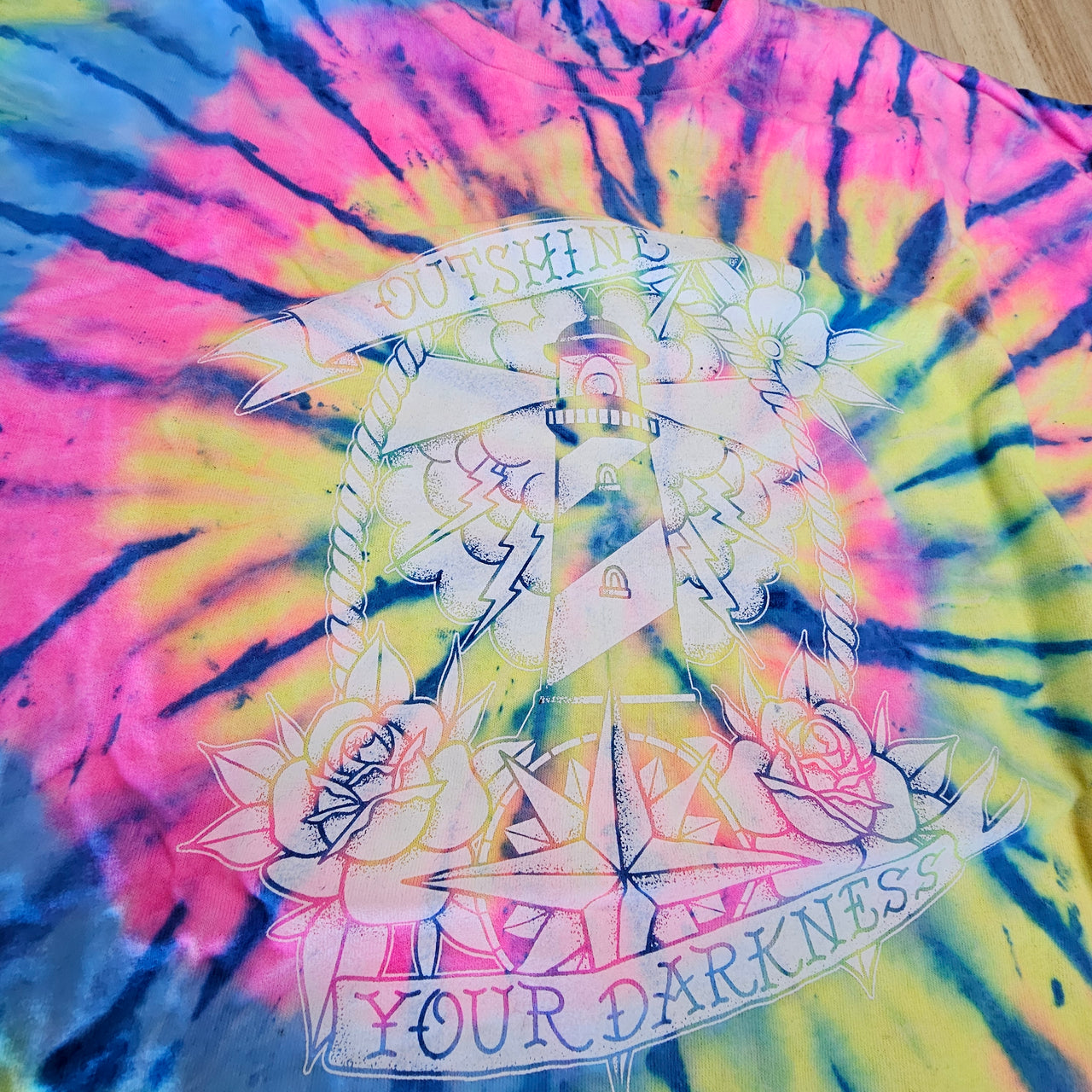 OUTSHINE YOUR DARKNESS BURST TIE-DYE TEE - XL