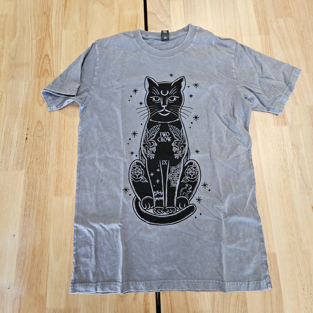 TATTOO CAT GREY TEE - S