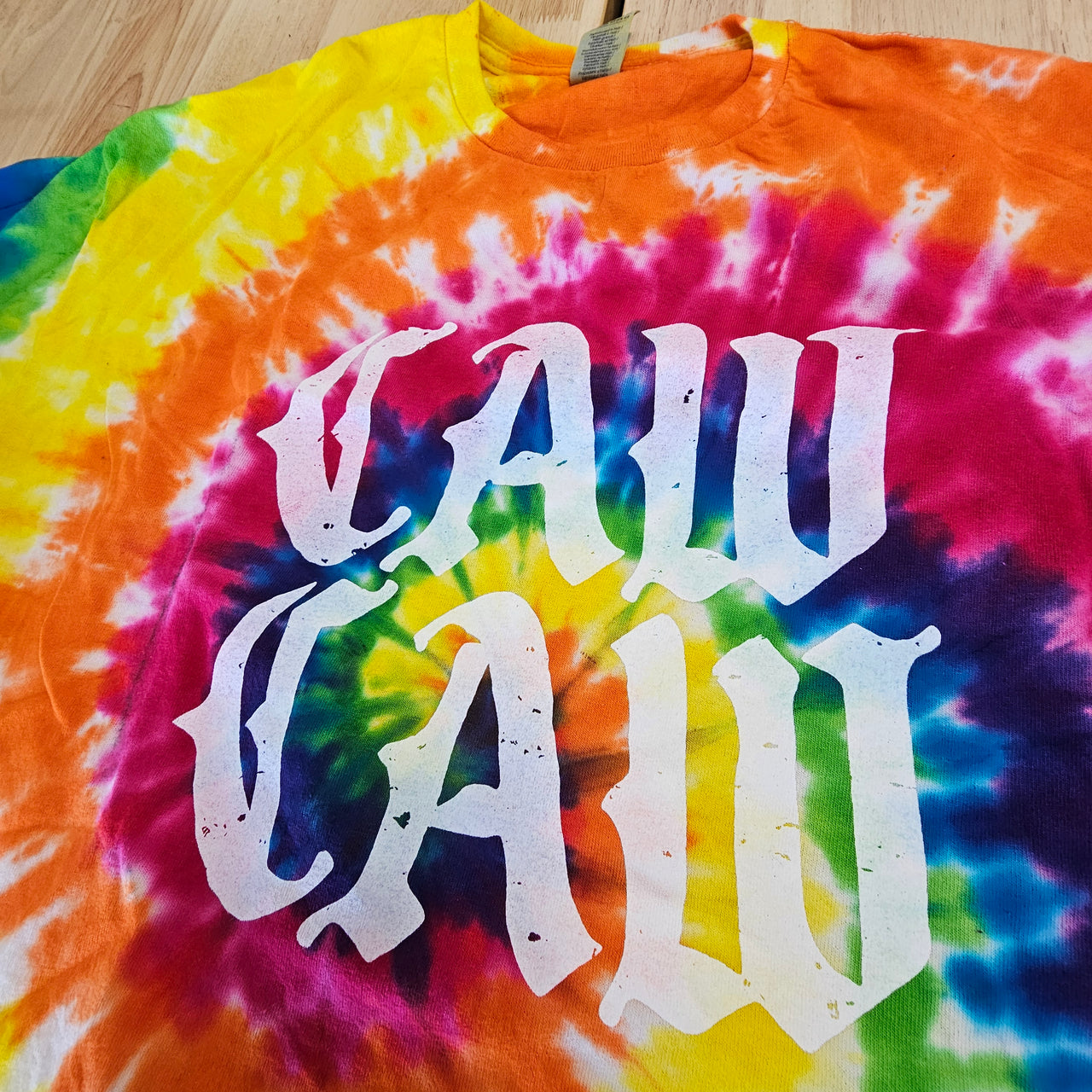 CAW CAW SPIRAL DYE TEE - XL