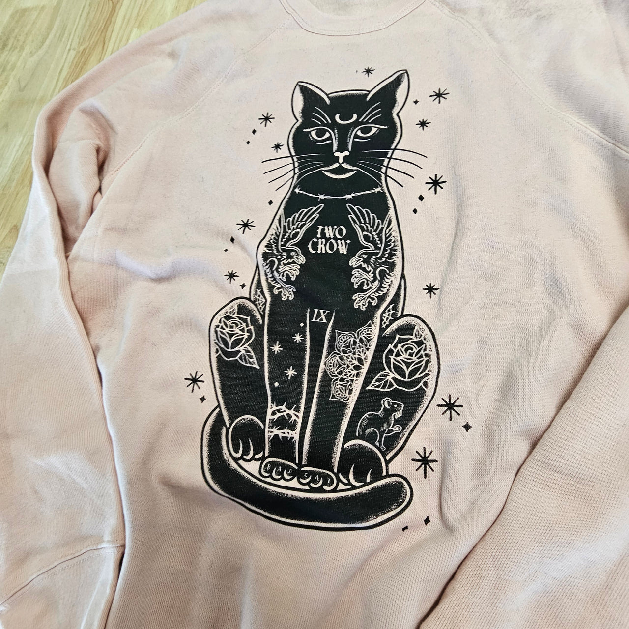 TATTOO CAT CREWNECK HOODIE - M