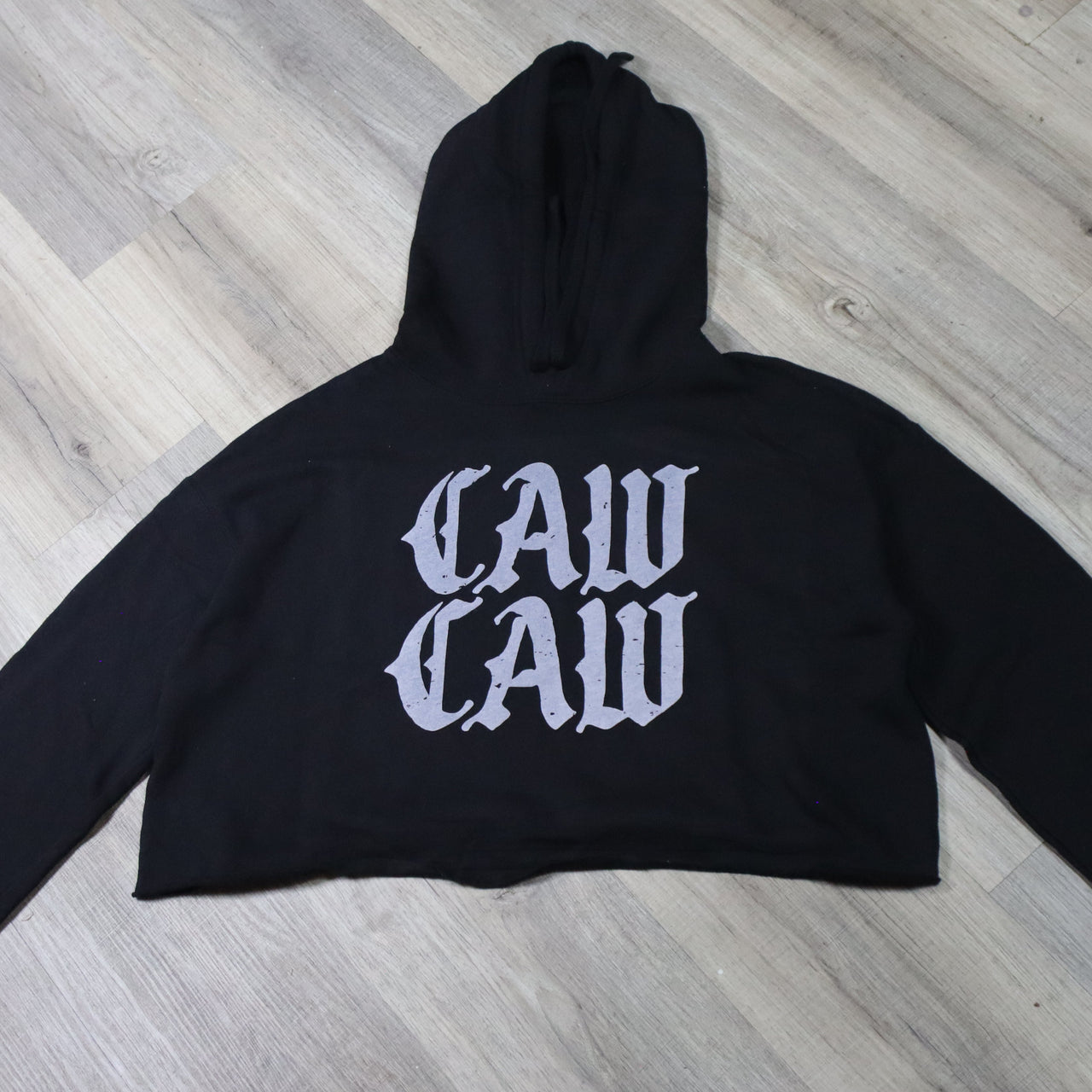 Caw Caw Crop Hoodie - L