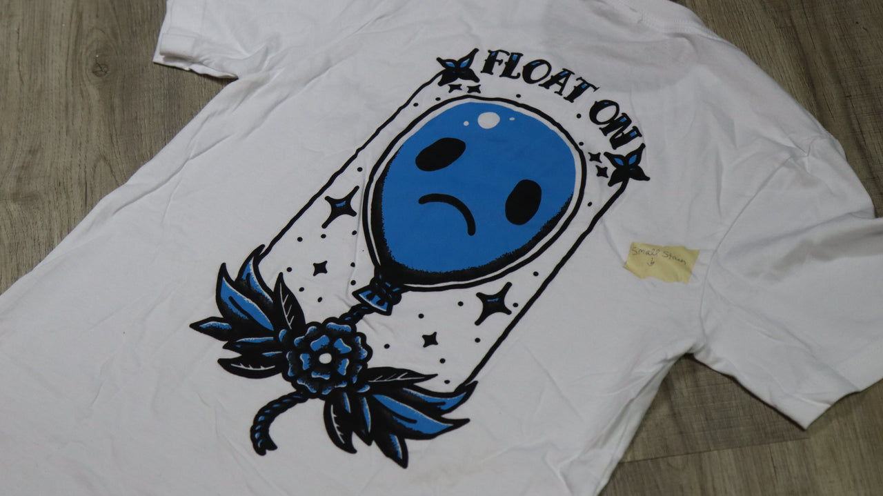 Float On White Tee - S (Small Stain)