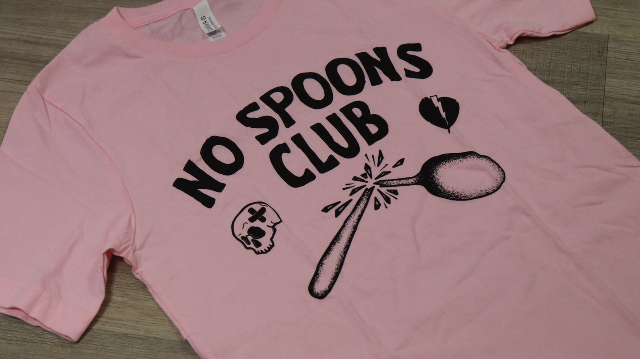 No Spoons Club Pink Tee - S (Fabric Issue)