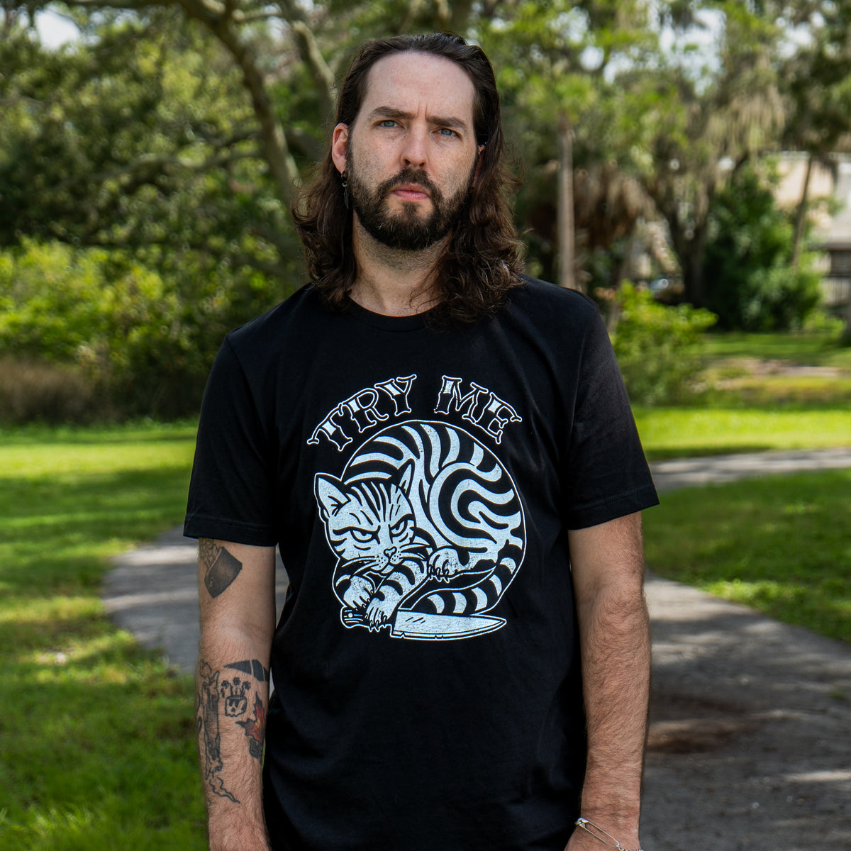 Try Me Cat Tee (Dagger)