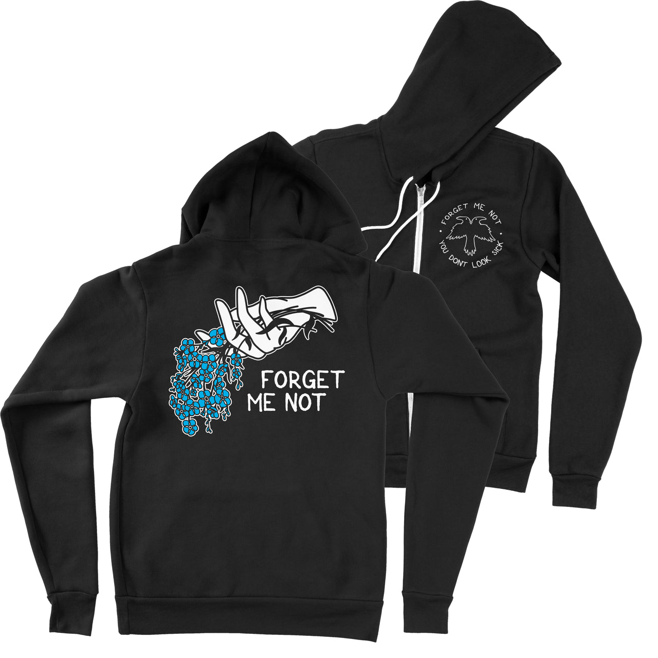 Forget Me Not Zip-up Hoodie