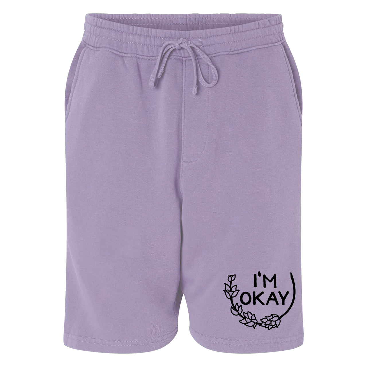 I'm Okay Lavender Sweat Shorts - Lavender