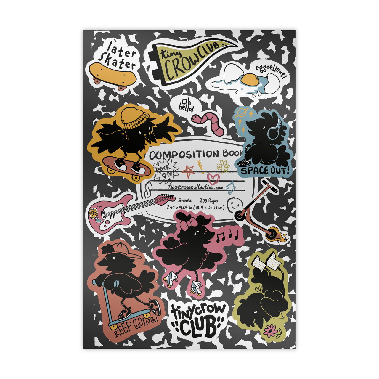 Tiny Crow Club Sticker Sheet