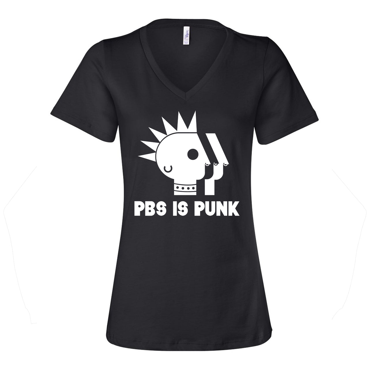 PBS is Punk Women's Relaxed V-neck Tee